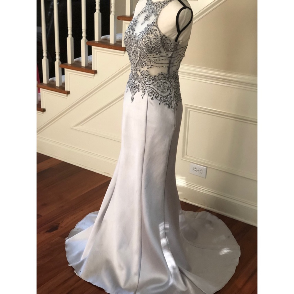 Elizabeth K GLS Silv Embellished Hand beaded Dress - Picture 2 of 8